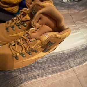 Timberland hiking boots.